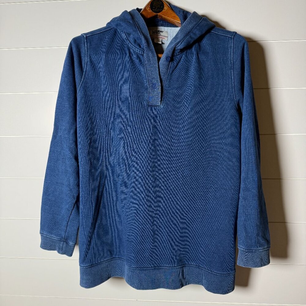 Lands' End Serious Sweats Size Large (14-16) Denim Blue Color Hoodie